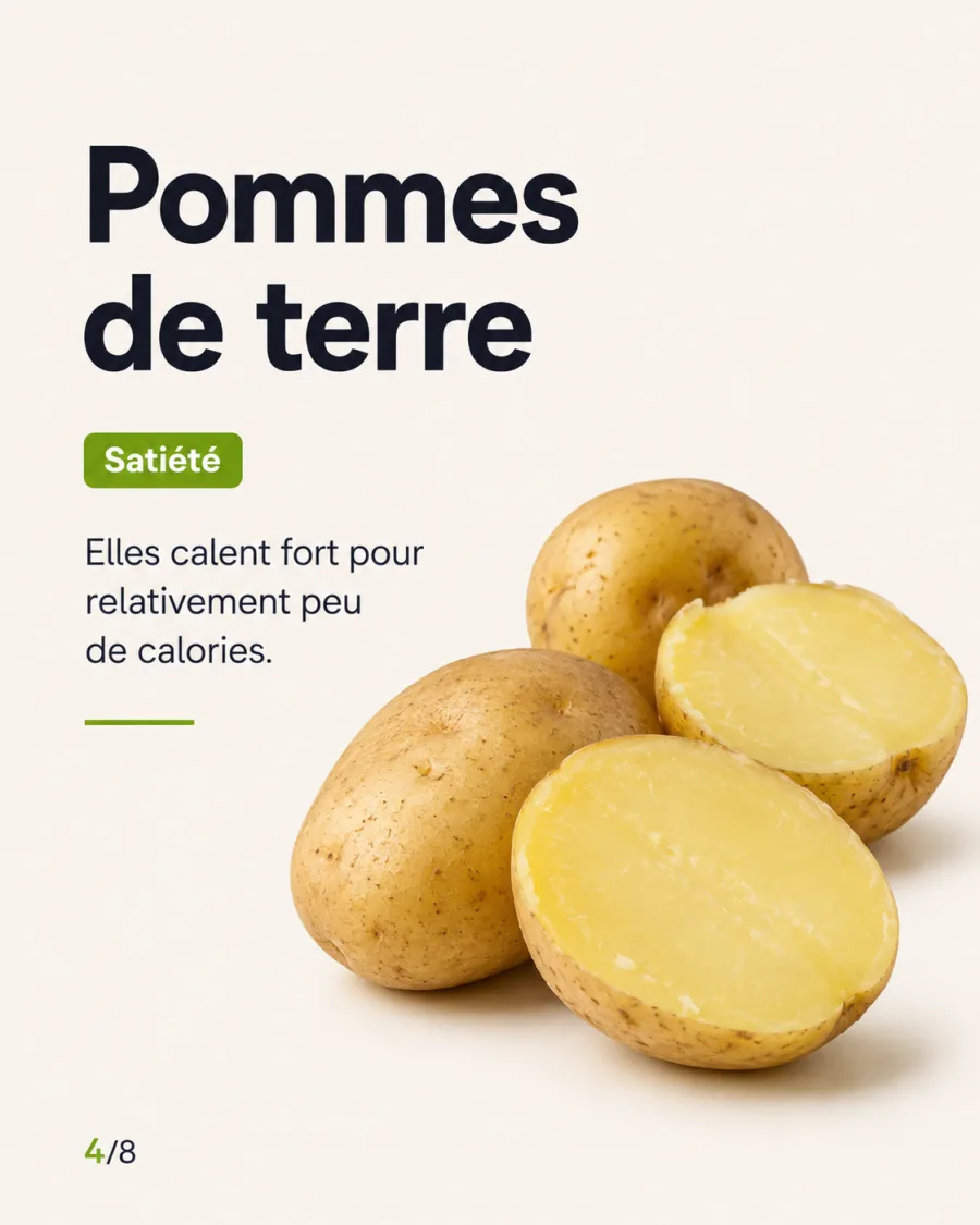 Slide 4 sur 8 : les pommes de terre et la satiété