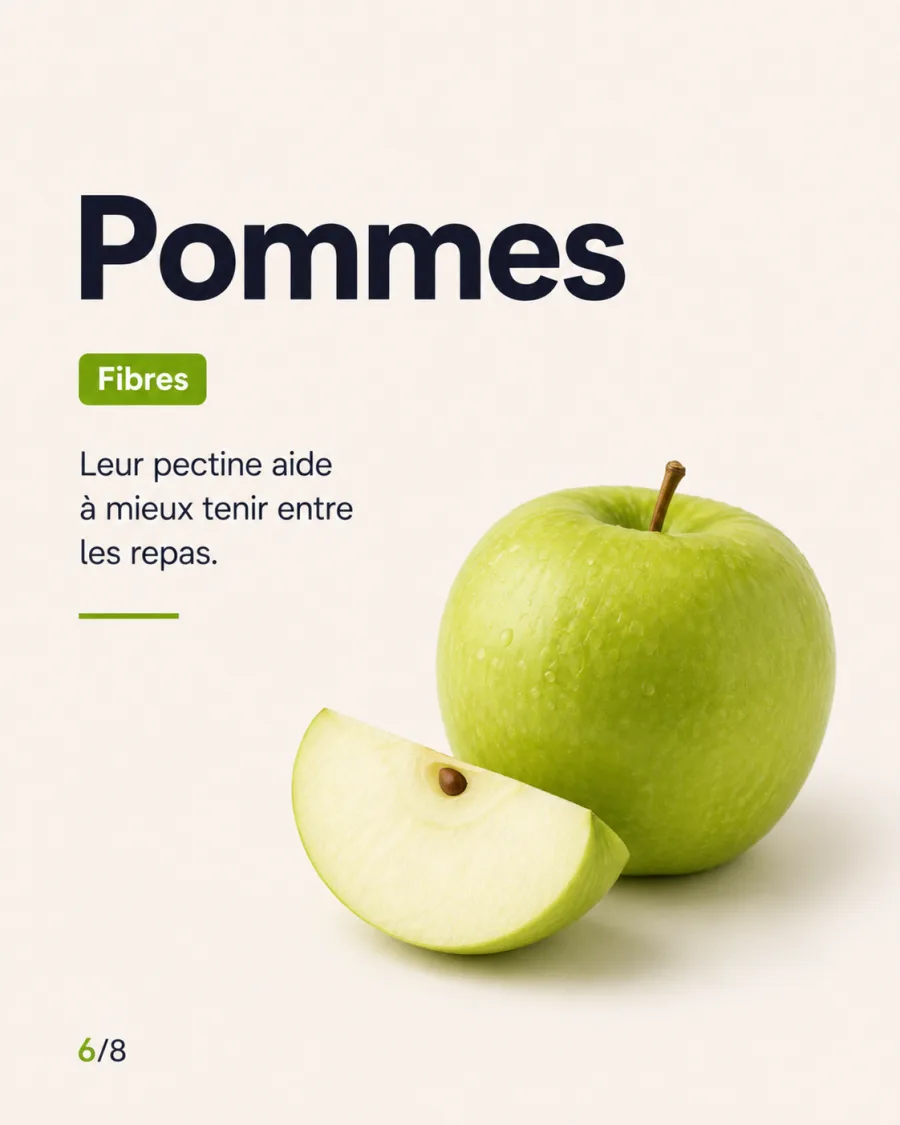 Slide 6 sur 8 : les pommes, riches en fibres
