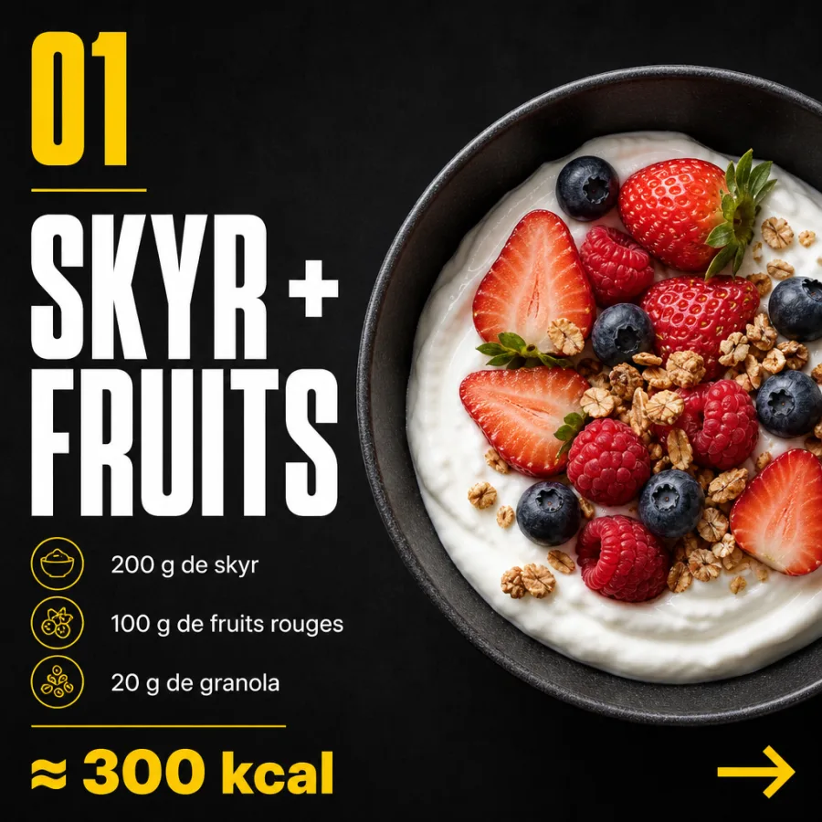 Slide 2 sur 7 : Skyr et fruits